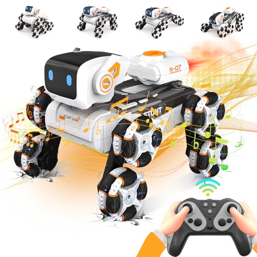 HatchHaven Robot Dog Toy for Kids24Ghz Remote Control Dog Stunt Robot Dogs 2nd Gen Remote Control Cars Stunt Rc Cars with Light Sound Toys Christmas Birthday Gifts for 6 7 8 9 10 11 12 Year Old Boys white - Image 1