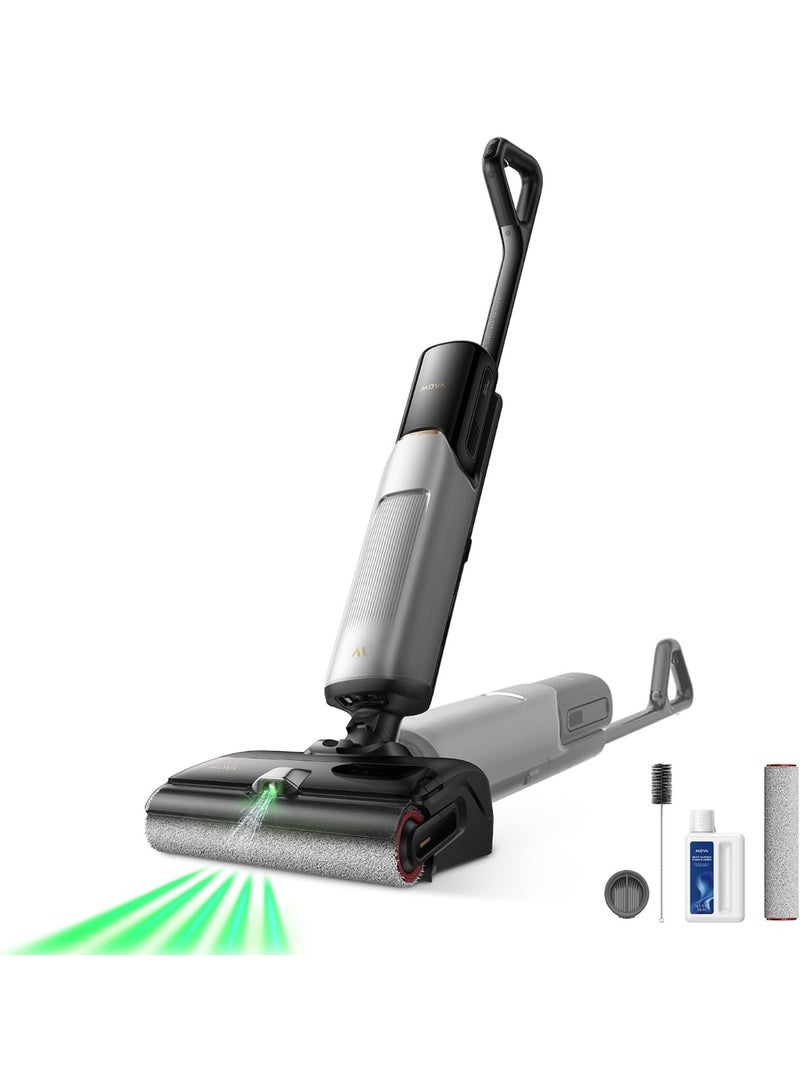Mova X4 Pro Wet Dry Vacuum Cleaner, 20000Pa Cordless Vacuum Mop with Zero Tangle, Hot Water Mopping for Sticky Messes,194℉ Hot Air Self Drying, 180° Lie Flat, Push-in Charging Station, LED Display - Image 1