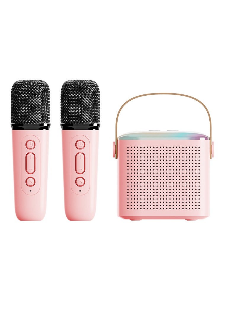 Karaoke Machine with Two Wireless Microphones, Y1 Karaoke Speaker with RGB Light, Bass Height Bluetooth Speaker, PA System, Connect to TVs, Phones, for Party - Image 1