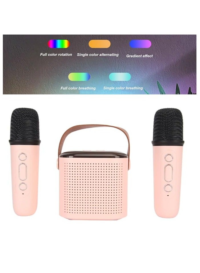 Karaoke Machine with Two Wireless Microphones, Y1 Karaoke Speaker with RGB Light, Bass Height Bluetooth Speaker, PA System, Connect to TVs, Phones, for Party - Image 2