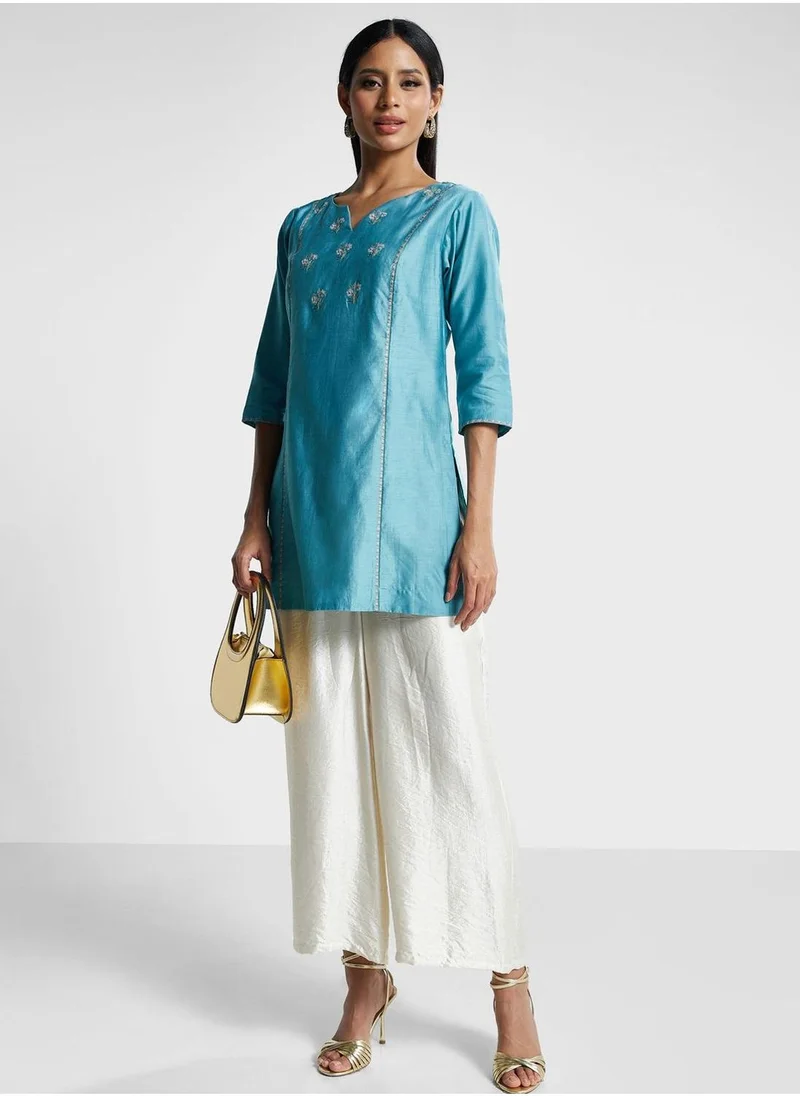 Fabindia  V-Neck Knitted Kurti for Women | Best Price UAE