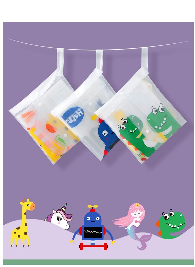 إسكدنيا Kids Hooded Rain Poncho, Waterproof Windbreaker Raincoat for Boys and Girls, Transparent Cartoon Design for School - Image 5