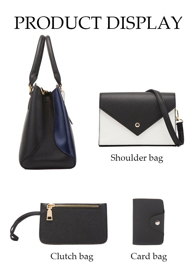DUNISO - 4pcs Women Fantionable Handbag and Satchel Clutch Purse Leather Tote Shoulder Bag Large Satchel Top Handle Work Bag Crossbody bag Set - Image 1