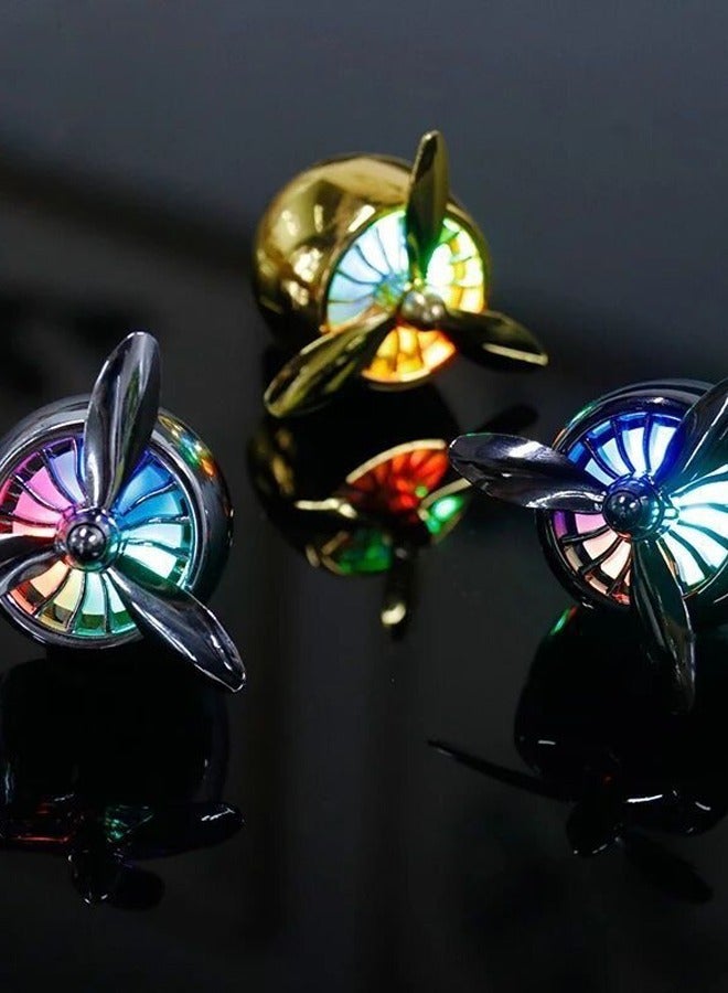 Car Mounted Perfume Car Air Conditioner Air Outlet Small Fan Aromatherapy Car Interior Odor Removal Gold - Image 4