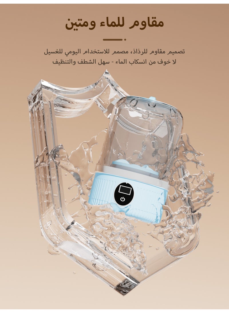 غسالة ملابس محمولة مطورة بسعة 1.2 لتر - غسالة ملابس داخلية لاسلكية قابلة لإعادة الشحن، تنظف حمالات الصدر والجوارب والملابس الصغيرة بعمق، مثالية للسفر، والسكن الجامعي، والشقق، والمركبات الترفيهية، والفنادق. - Image 5