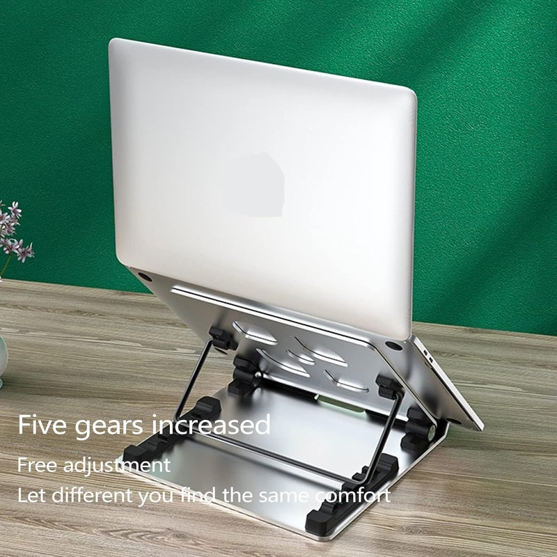 Computer Stand, Lightweight Aluminum Laptop Stand Angle Adjustable, Cooling Holes Raise 8-18 Inch Laptop Stand - Image 5