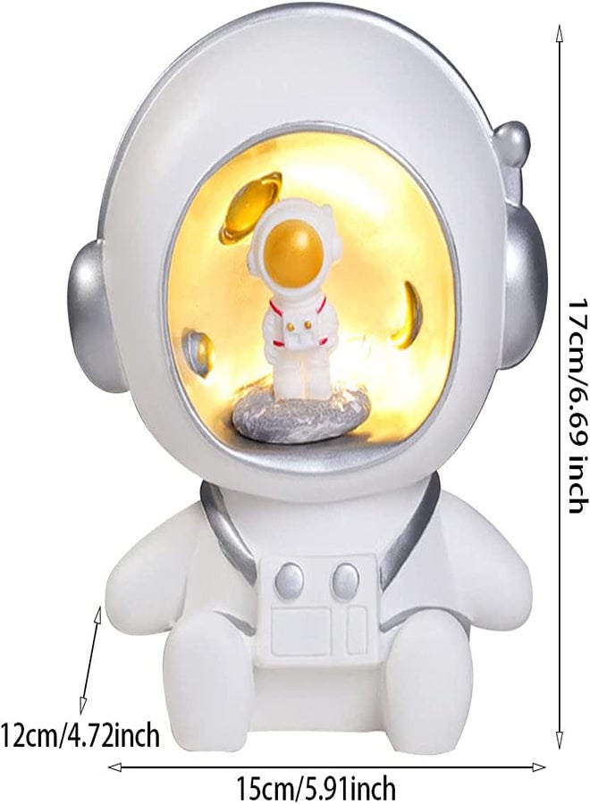 SYOSI Money Box for Kids/Adults Astronaut Piggy Bank Astronaut Figure Ornament Resin Astronaut Planet Statues Money Box Saving Jar for Modern Decor lovely Night Light for Home Office Bedroom Decor - Image 3