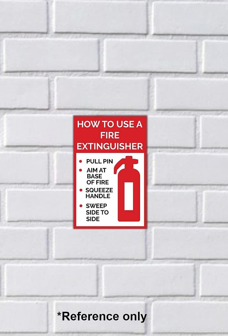 CVANU FIRE EXIT - Safety Sign Board With Arrow (Down Right Left symbol), Hydrant, Fire Extinguisher Sticker With Safety Message-Red Colour - Image 3