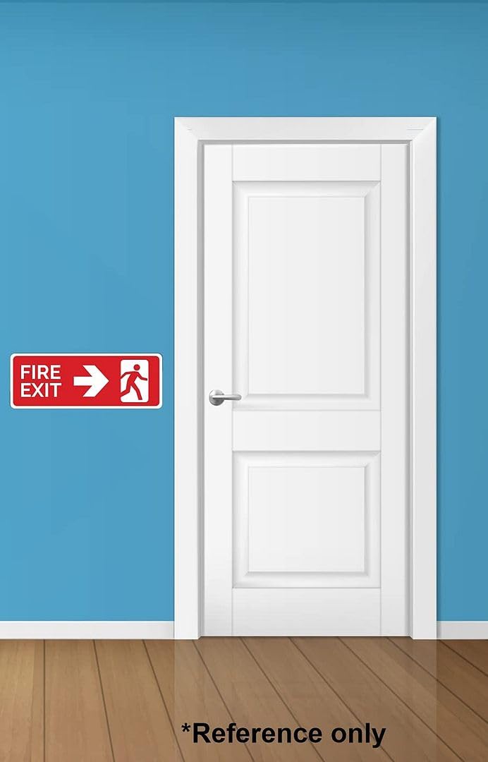 CVANU FIRE EXIT - Safety Sign Board With Arrow (Down Right Left symbol), Hydrant, Fire Extinguisher Sticker With Safety Message-Red Colour - Image 2