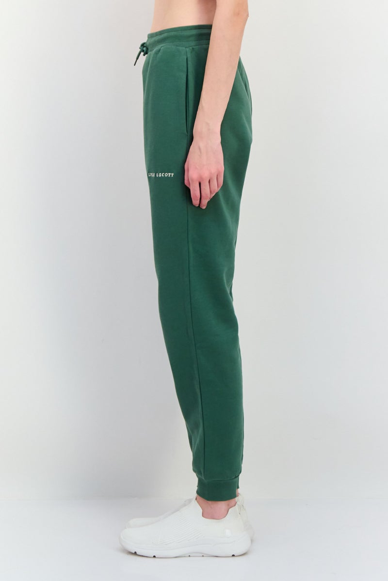 Lyle & Scott Women Regular FIt Embroidered Logo Sweatpants, Green - Image 4