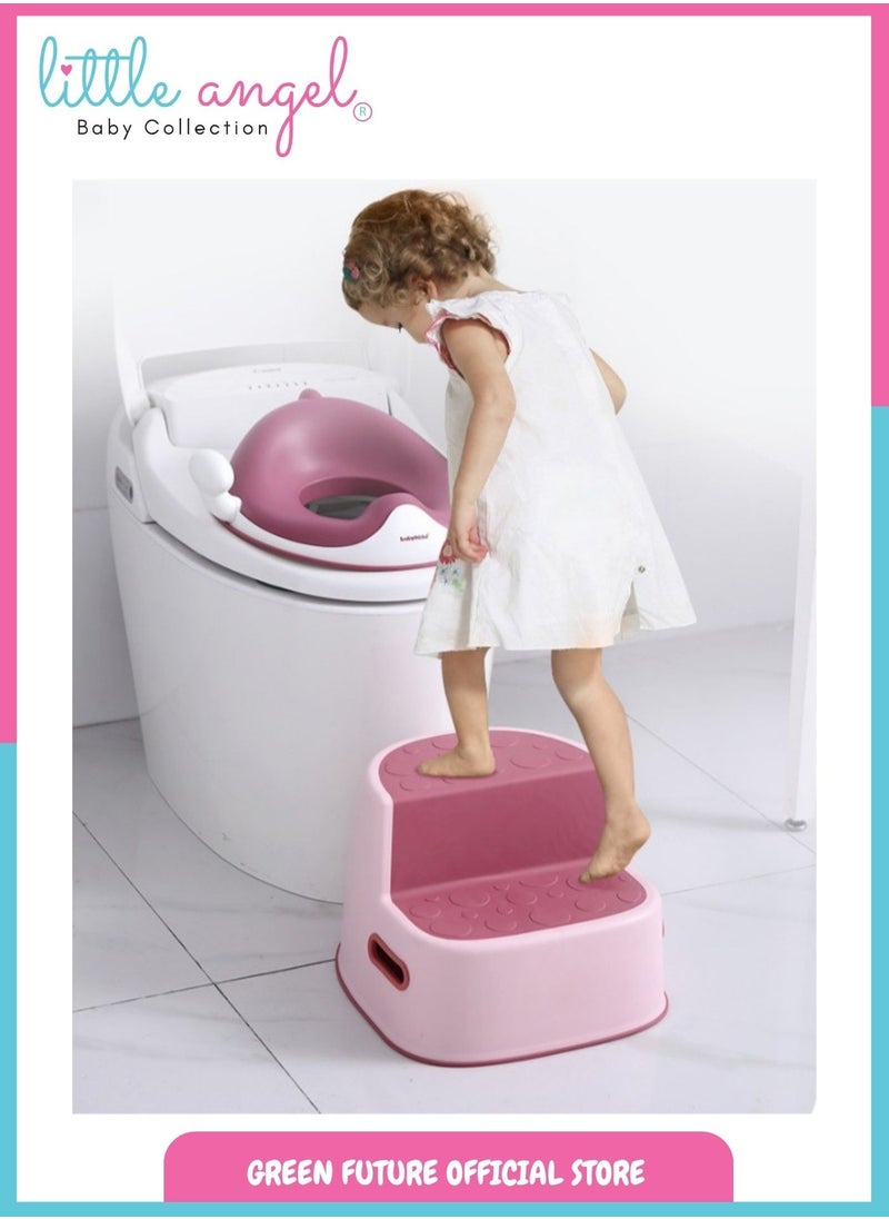 Little Angel Baby step stool with non-slip surface, ideal for toddlers and kids to use in bathrooms, kitchens, and more. Durable, lightweight, and easy to carry for multiple uses.  - Image 3