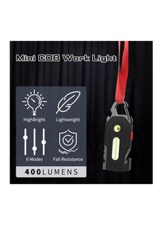Excefore Keychain Flashlight, Rechargeable Flashlights, 7-in-1 Mini COB Keychain Work Light, 6 Lighting Modes with Bottle Opener Screwdriver Survival Whistle for Camping Fishing Hiking Emergency  - Image 5