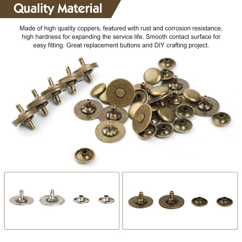 Sopnom 20 Sets 18MM Magnetic Buttons Clasp Snaps Fastener with Install Tool Magnetic Round Snaps DIY Craft Buttons Kit for Sewing, Craft, Purses, Bags, Clothes, Leather (Round) - Image 3
