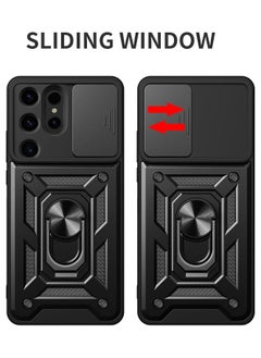 Generic Case Cover Shockproof Window Protective Case with Camera Protection and Metal Ring Compatible with  Samsung Galaxy S25 Ultra (Black)  - Image 3