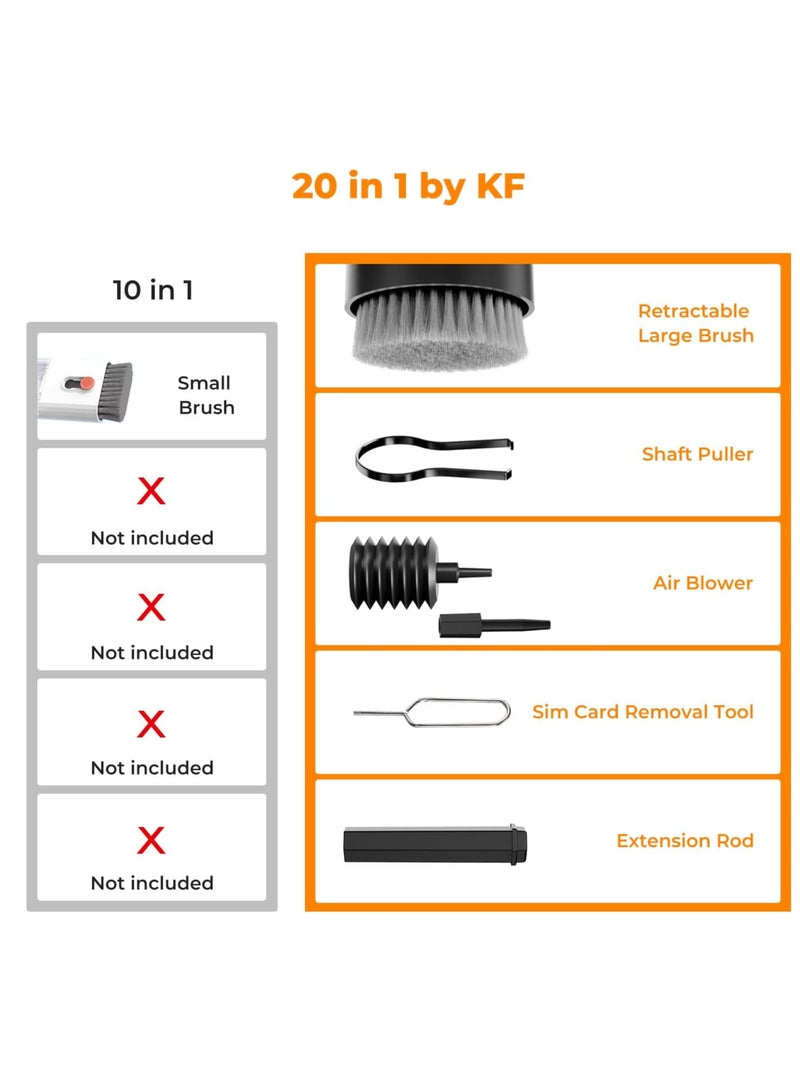 20 in 1 Multifunctional Electronics Cleaning Kit 2024 New Upgrade Cleaner Keyboard Cleaner Kit Airpod Pro Cleaning Pen Brush Tools for Earbuds/MacBook/Headphone/Earphones/iPad/iPhone - Image 3