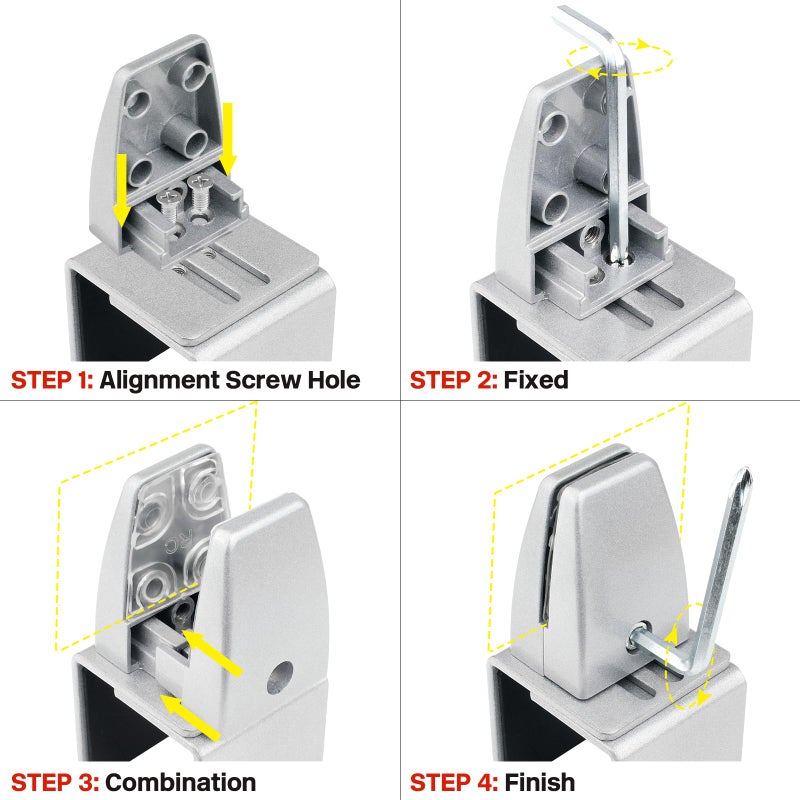 First-zgel 4 Packs Sneeze Guard Support, Aluminum Vertical Partition Board Clamp, Acrylic Desk Divider Support Clamp, Desk Shield Privacy Panel Clamps for Clear Shield for Countertop Reception - Image 4