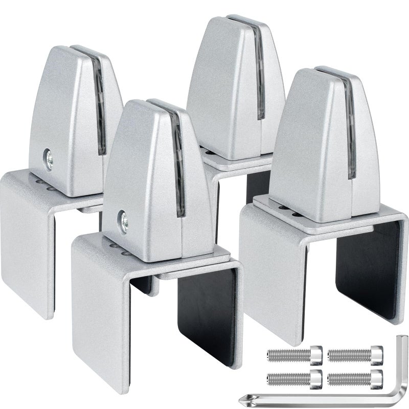 First-zgel 4 Packs Sneeze Guard Support, Aluminum Vertical Partition Board Clamp, Acrylic Desk Divider Support Clamp, Desk Shield Privacy Panel Clamps for Clear Shield for Countertop Reception - Image 1