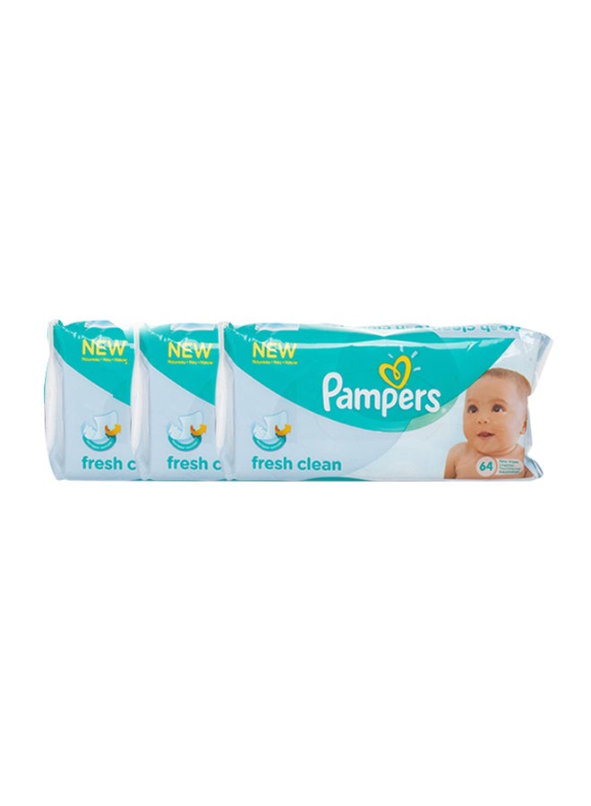 Pampers Pack Of 3 Baby Wipes, 64 Count - Image 1