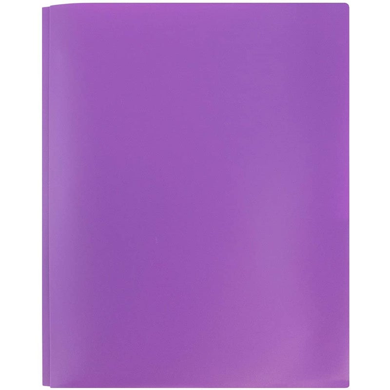 JAM PAPER Plastic Color POP Folders - 2 Pocket Durable Folders with Metal Prongs Fastener Clasps - Purple - 6/Pack - Image 5