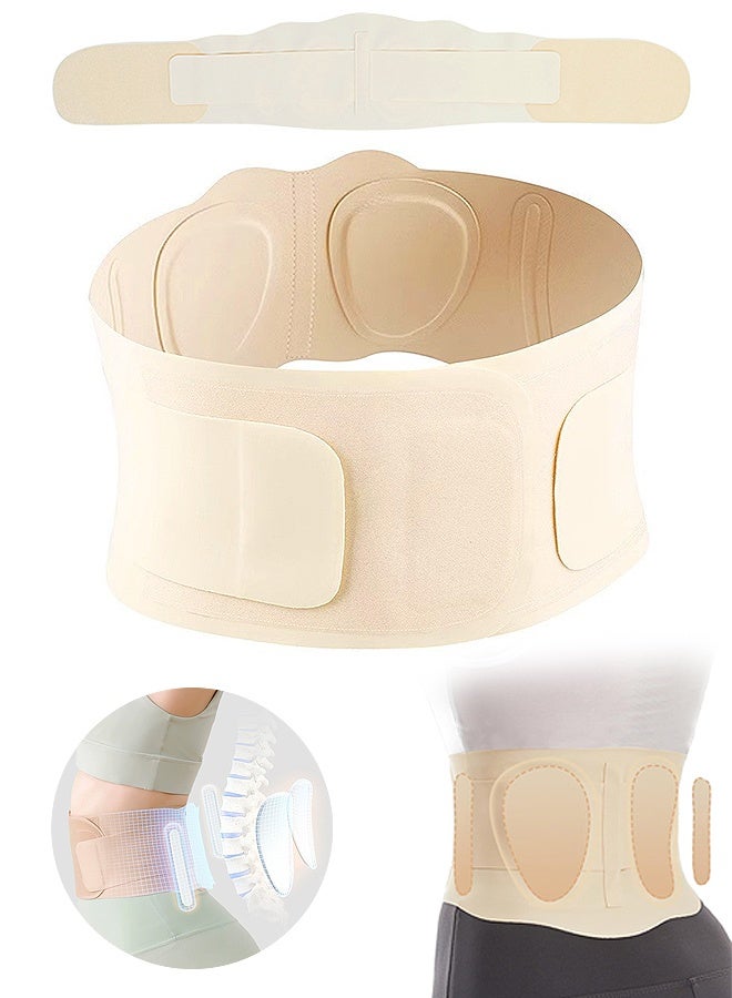 GD Sports Back Brace with 2 Lumbar Pad for Men and Women- Adjustable Breathable Back Support Belt Back Belt with Adjustable Straps for Sciatica Herniated Disc Scoliosis Back Pain Relief Heavy lifting - Skin Color - Image 1