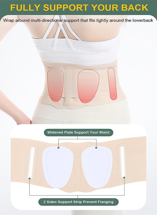 GD Sports Back Brace with 2 Lumbar Pad for Men and Women- Adjustable Breathable Back Support Belt Back Belt with Adjustable Straps for Sciatica Herniated Disc Scoliosis Back Pain Relief Heavy lifting - Skin Color - Image 2