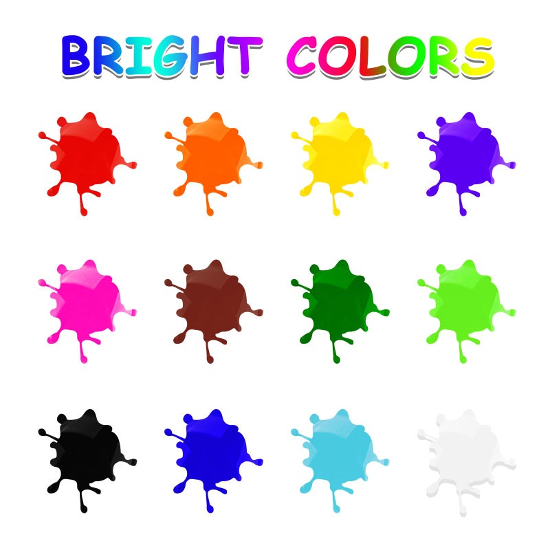 ABEIER Washable Finger Paint for Toddlers, Safe Non-Toxic, 12 Vibrant Colors (1.21fl oz), Baby Safe Paint for Hand and Feet, Mess Free Art Supplies for Kids, Preschool Learning Gifts, Ages 1-3 4 5 6+ - Image 2
