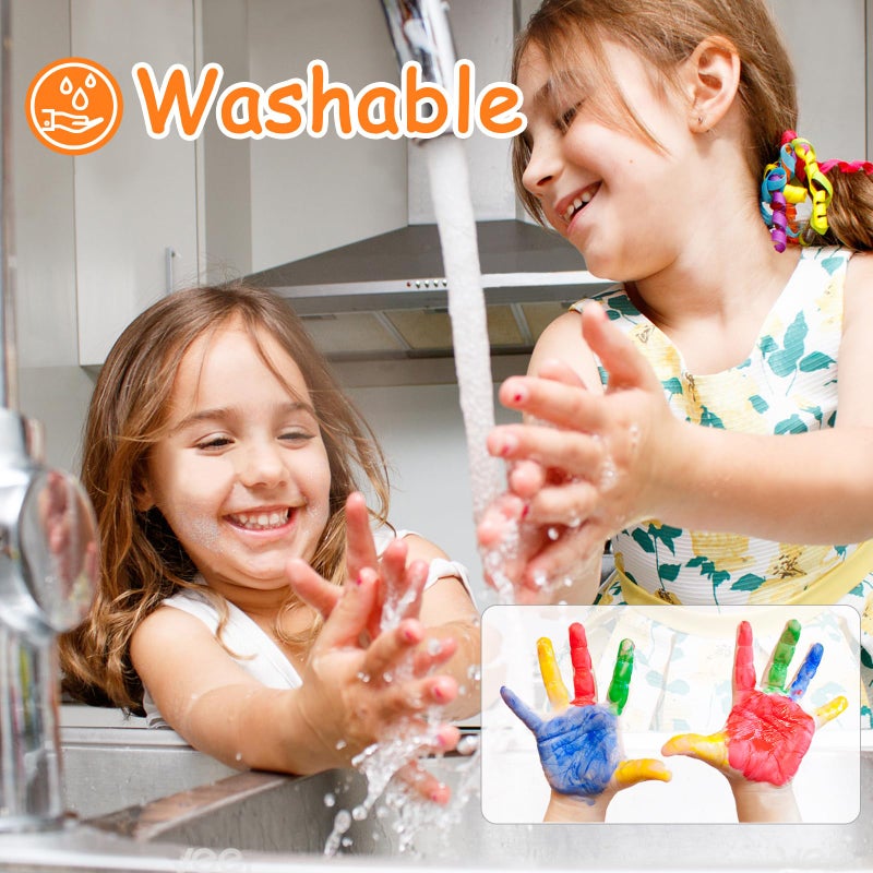 ABEIER Washable Finger Paint for Toddlers, Safe Non-Toxic, 12 Vibrant Colors (1.21fl oz), Baby Safe Paint for Hand and Feet, Mess Free Art Supplies for Kids, Preschool Learning Gifts, Ages 1-3 4 5 6+ - Image 4
