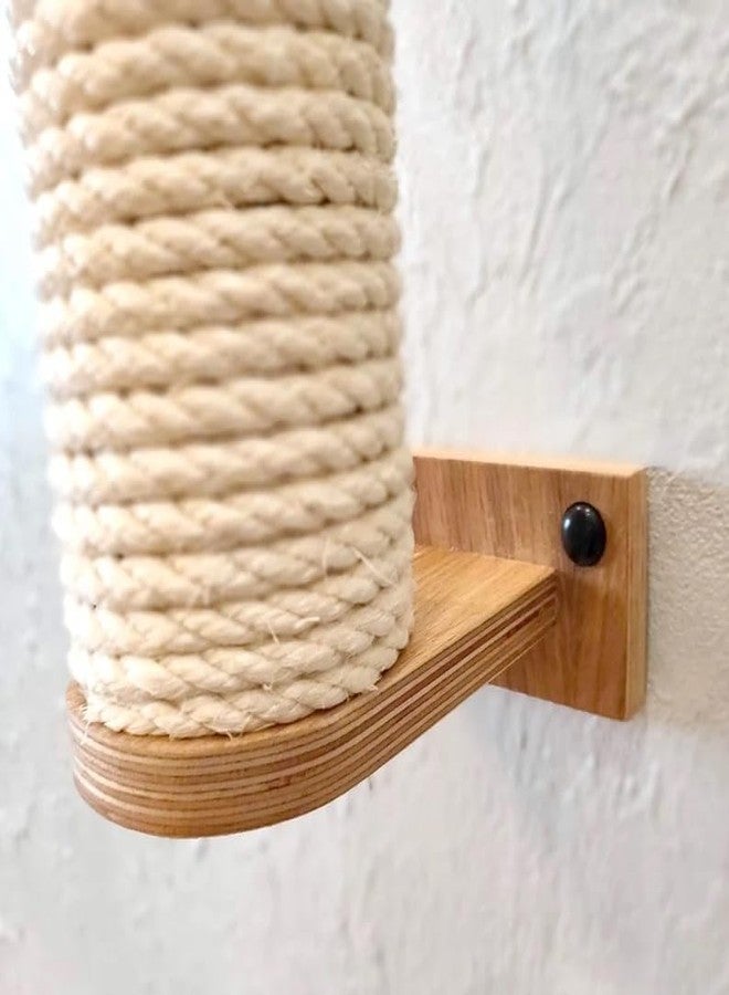 Keebori Wall Mounted Wooden cat Bridge with Climbing Hammock and Cat Face Shelf Indoor Cat Furniture for Activity and Relaxation Durable Climbing Wall Toy for Cats (Scratching Post) - Image 4
