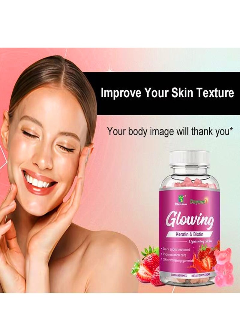 Daynee - Anti-aging Renew Skin Whitening Gummies rich in 5000mg high-efficiency ingredients Antioxidant-female Skin Health Supplement  Safe And Natural Women Skin Care Dietary Supplements For Dark Spots Removal Dietary Supplement 60 Gummie - Image 1