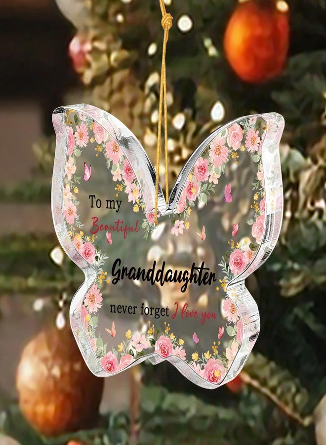 SHLINCO Pink Butterfly Acrylic Memorial Plate, Gift for Great Granddaughter, Pink Floral Decoration, Perfect for Wedding, Birthday, Graduation or Blended Family Celebration, 3.1 x 2.1 inches - Image 3
