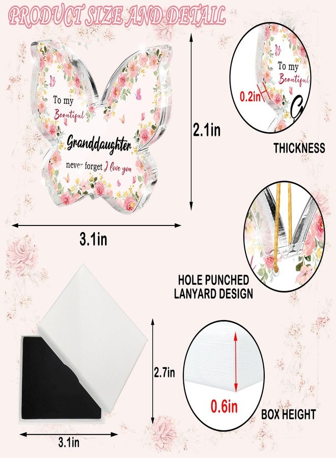 SHLINCO Pink Butterfly Acrylic Memorial Plate, Gift for Great Granddaughter, Pink Floral Decoration, Perfect for Wedding, Birthday, Graduation or Blended Family Celebration, 3.1 x 2.1 inches - Image 2