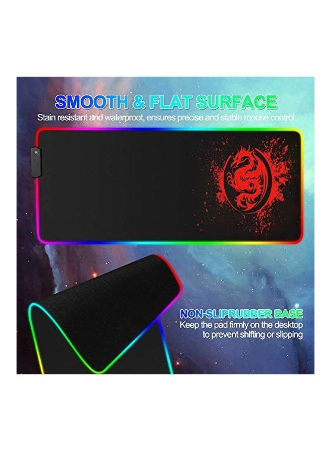 trvaago Large Anime Dragon Keyboard Mat - 15 Light Modes, High Performance, Extended Mouse Pad & Keyboard Mat Combined - Gaming Mat 31.5 X 12in (Red) - Image 4