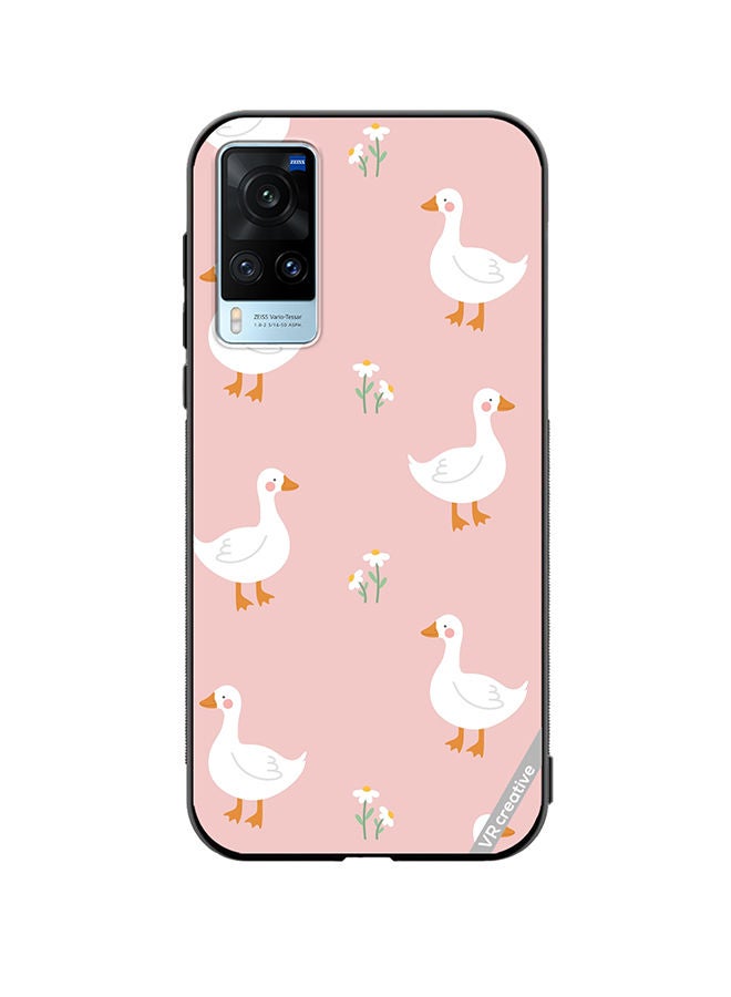 VR CREATIVE Protective Case Cover For Vivo X60 Cute White Swan Goose Design Multicolour - Image 1