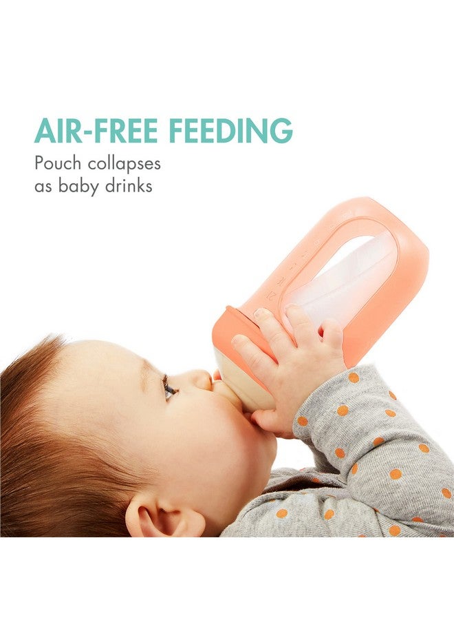 بون زجاجات الرضاعة القابلة لإعادة الاستخدام من Boon Nursh المصنوعة من السيليكون - حلمة تدفق بطيء - جراب وحلمة من السيليكون لزجاجات الرضاعة - أساسيات تغذية الطفل - لون النعناع - من عمر 0 إلى 3 أشهر - 3 زجاجات - 4 أونصة - Image 2