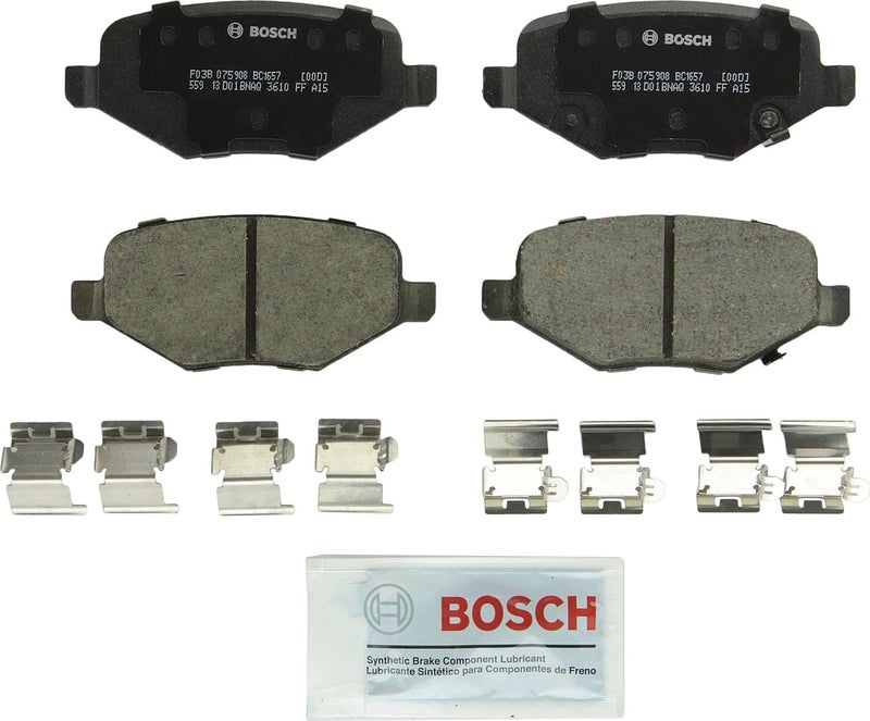 BOSCH BC1657 QuietCast Premium Ceramic Disc Brake Pad Set - Rear for Select Chrysler, Dodge, and Ram Models