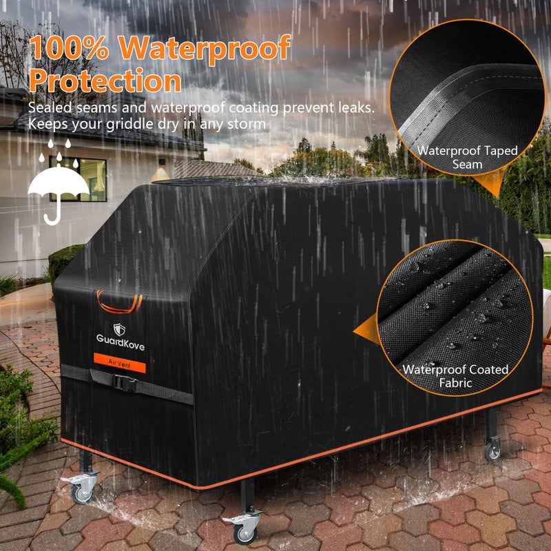 GuardKove Griddle Cover for Blackstone 36" Griddle - 2026 Upgraded 1000D Heavy Duty Waterproof Flat Top Grill Cover, Tear & Fade Resistant with Buckle & Air Vents, Fits Blackstone 1528 & More 4-Burner Griddle - Image 3