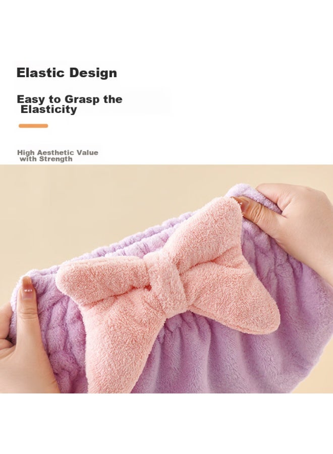 Cookss Children's Quick-drying Hair Cap, Super Absorbent Hair Towel, Head Wrap, Baby Bath Cap, Hair Drying Towel, Camellia Pink - Image 3