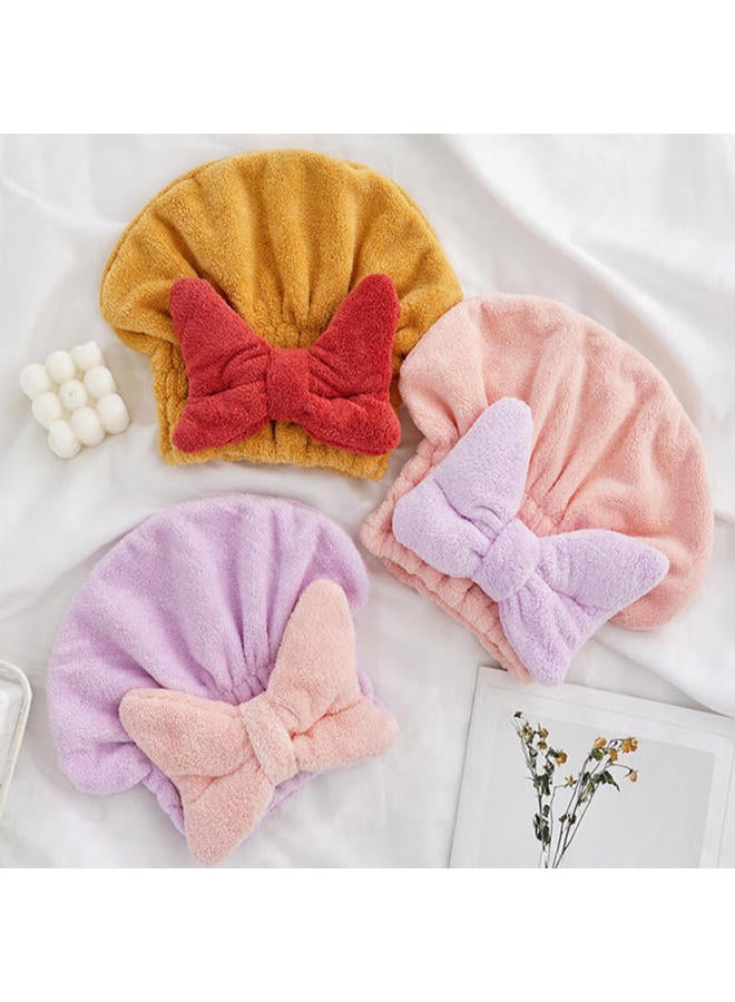 Cookss Children's Quick-drying Hair Cap, Super Absorbent Hair Towel, Head Wrap, Baby Bath Cap, Hair Drying Towel, Camellia Pink - Image 2