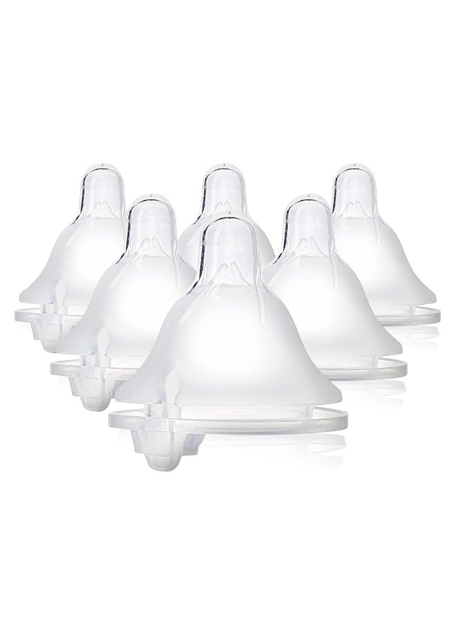 Evenflo Feeding Piece of 6 Balance Plus Wide Neck Nipples for The Balance Plus Wide Neck Baby Bottles, 0 Months and Up - Image 1