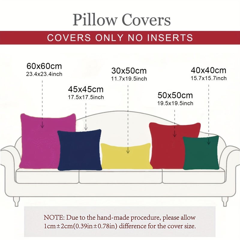 Pink 17.72x17.72 Inch Embroidered Throw Pillow Covers With Zipper For Couch Sofa Bed - Image 3