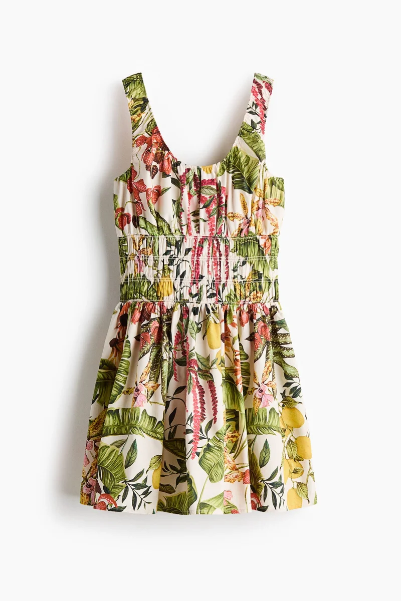 اتش اند ام فستان بوبلين بخصر مرن