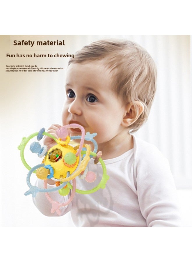 Manhattan Hand-held Ball Baby Toy Silicone Can Bite Baby 3 To 6 Months Old Rattle Molar Artifact 0 1 Year Old-Color:Manhattan Gum Ball 5-layer Track Turn Music - Image 4