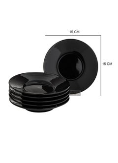 Dania Set of 6 porcelain plates, black, size 15 cm  - Image 4