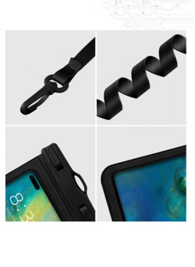 Generic 2-Piece Touch Screen Waterproof Bag Cover Waterproof Phone Bag Universal Ipx8 Ip15 Waterproof Phone Case With Hanging Rope Dry Bag 22cm * 11cm, Suitable For Beach, Swimming, Black - Image 4