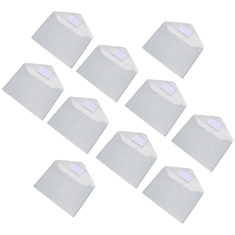 A4 Plastic Document Organizer Folders 10 Pack Storage Pouches For Office School Filing - Image 2