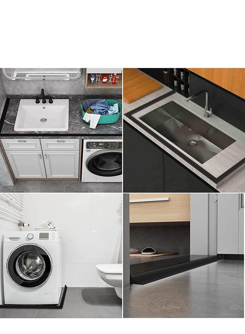 Waterproof SelfAdhesive Shower Door Seal Strip, Collapsible Barrier for Bathroom and Kitchen, 1M Length - Image 2