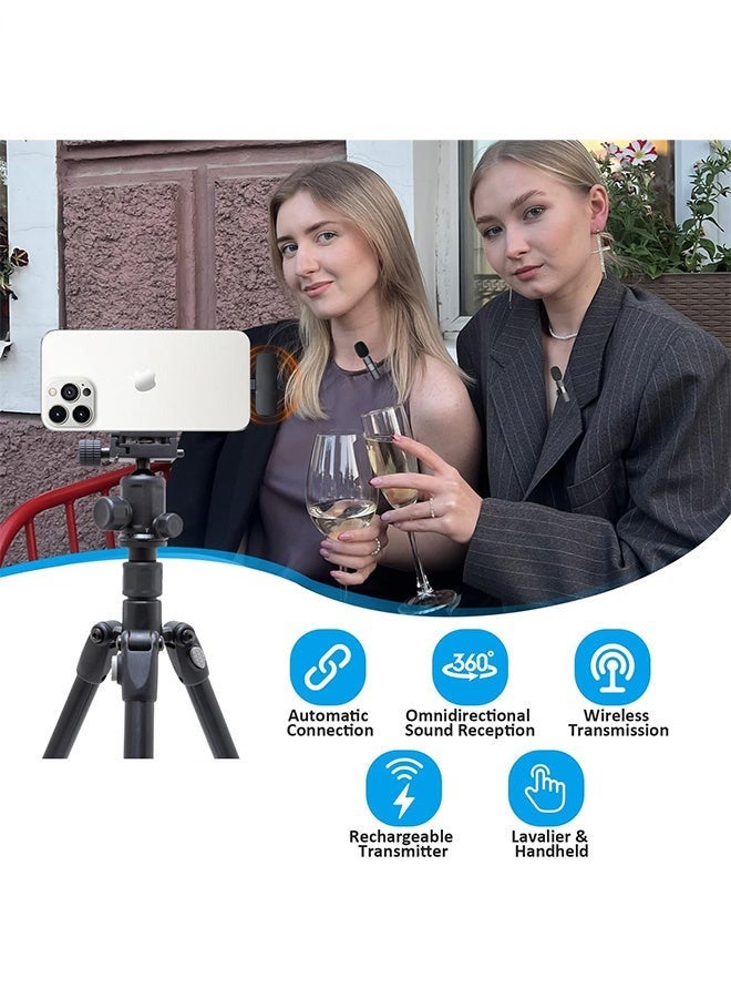 كيلا ميكروفون لاسلكي احترافي للياقة على شكل ياقة لجهاز iPhone وiPad - ميكروفون مكثف لاسلكي متعدد الاتجاهات للتسجيل في المقابلات ومقاطع الفيديو والبودكاست ومقاطع الفيديو على YouTube، بلوتوث، أسود (مستقبل واجهة الإضاءة) - Image 5