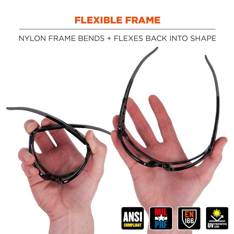 Ergodyne Skullerz Loki Convertible Anti Scratch Safety Spoggles GlassesIncludes Gasket and Strap to Convert to Goggle Anti Fog - Image 5