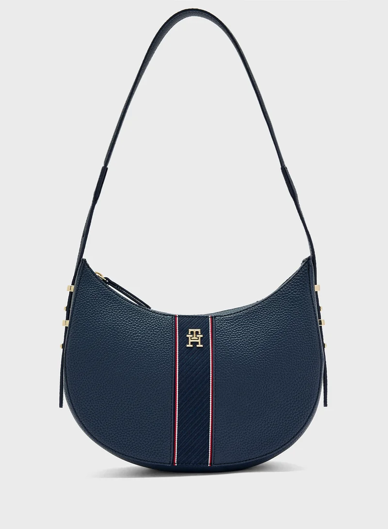 تومي هيلفيغر Logo Detail Top Handle Satchel