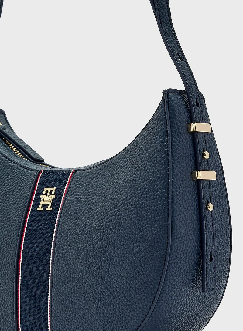 تومي هيلفيغر Logo Detail Top Handle Satchel